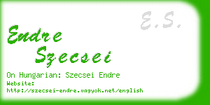 endre szecsei business card